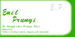 emil prunyi business card